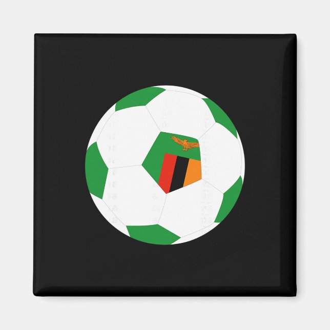 Zambia Fotboll Ll Zambisk Flagga Tröja Stolthet Tr Magnet (Framsidan)