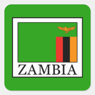Zambia Fyrkantigt Klistermärke