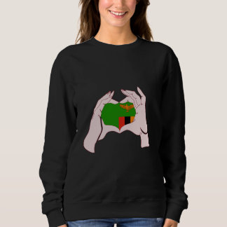Zambia Handsign Heart Zambian Flag Zambian Pride T Shirt