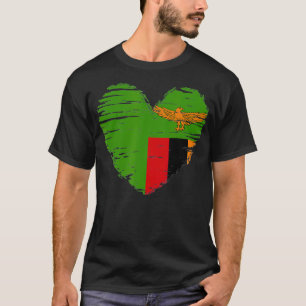Zambia Heart Zambian Flagga Zambian-presentidé T Shirt