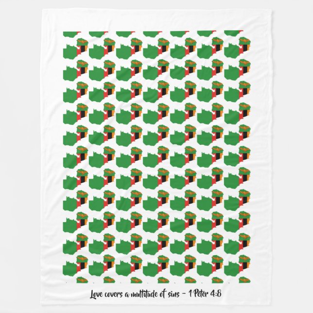 ZAMBIA KARTA Christian Bedspread Cover Thera Fleecefilt (Framsidan)