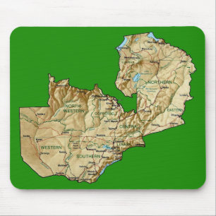 Zambia karta Mousepad Musmatta
