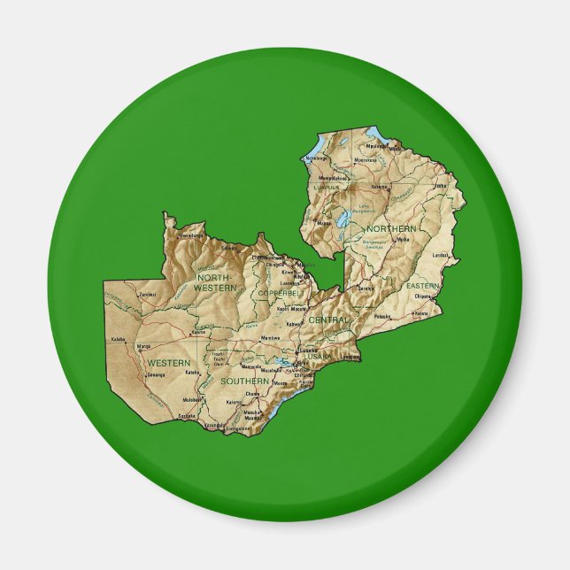 Zambia Kartmagnet Magnet (Framsidan)
