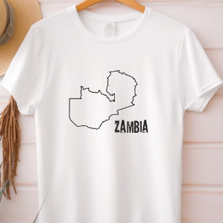 Zambia Land Karta Zambian Gräns T Shirt