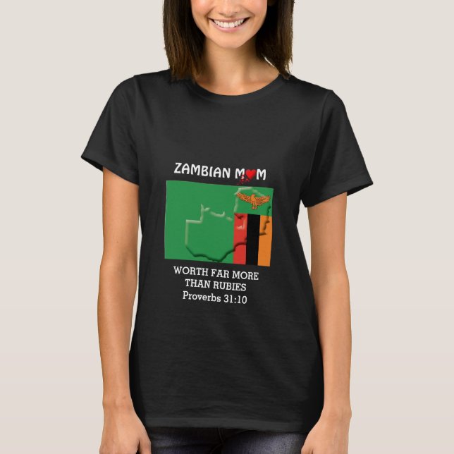ZAMBIA MAMMA är värd mer än Rubies PROV 31 Black T Shirt (Framsida)