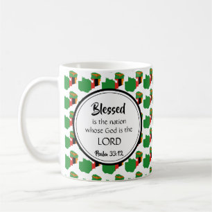 ZAMBIA Monogram - kristskript för välsignad nation Kaffemugg