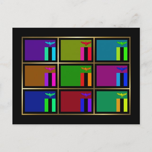 Zambia Multihue Flaggor vykort (Framsida)