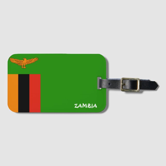 Zambia National Flagga Patriotic Bagagebricka (Framsida horisontal)