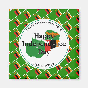 ZAMBIA OBEROENDE Zambian Flagga Scripture Magnet