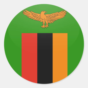 Zambia Quality Flagga Circle Runt Klistermärke