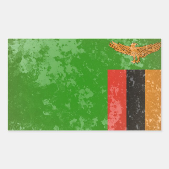 Zambia Rektangulärt Klistermärke (Framsida)