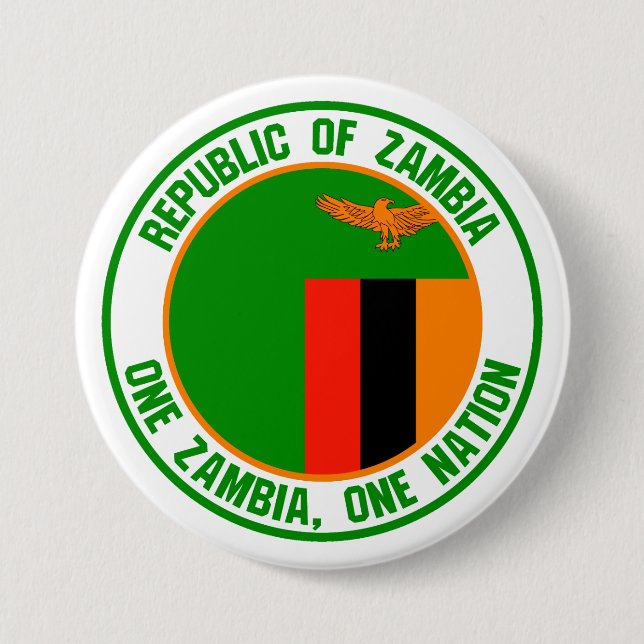 Zambia Round Emblem Knapp (Framsida)