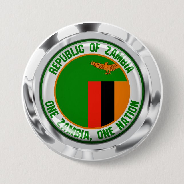 Zambia Round Emblem Knapp (Framsida)