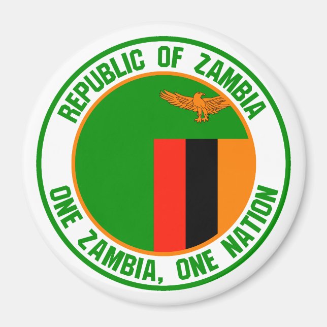 Zambia Round Emblem Magnet (Framsidan)