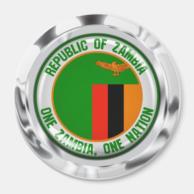 Zambia Round Emblem Magnet (Framsidan)