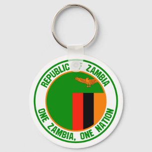 Zambia Round Emblem Nyckelring