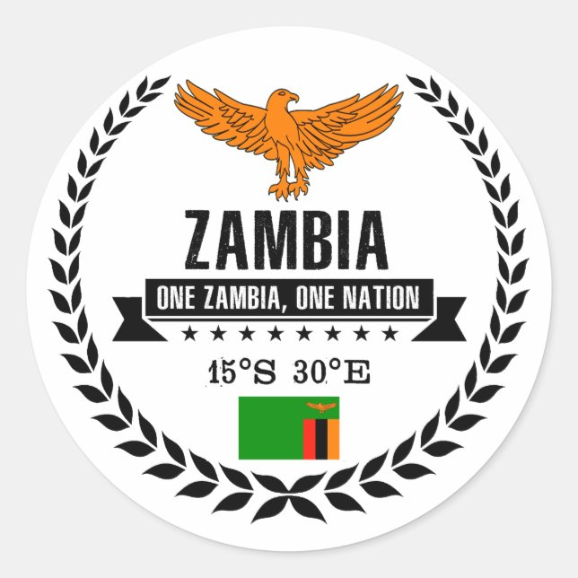 Zambia Runt Klistermärke (Framsida)