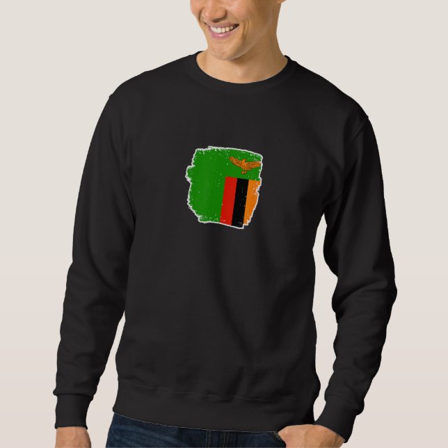 Zambia Stolt zambisk flagga 2 Lång Ärmad Tröja (Framsida)