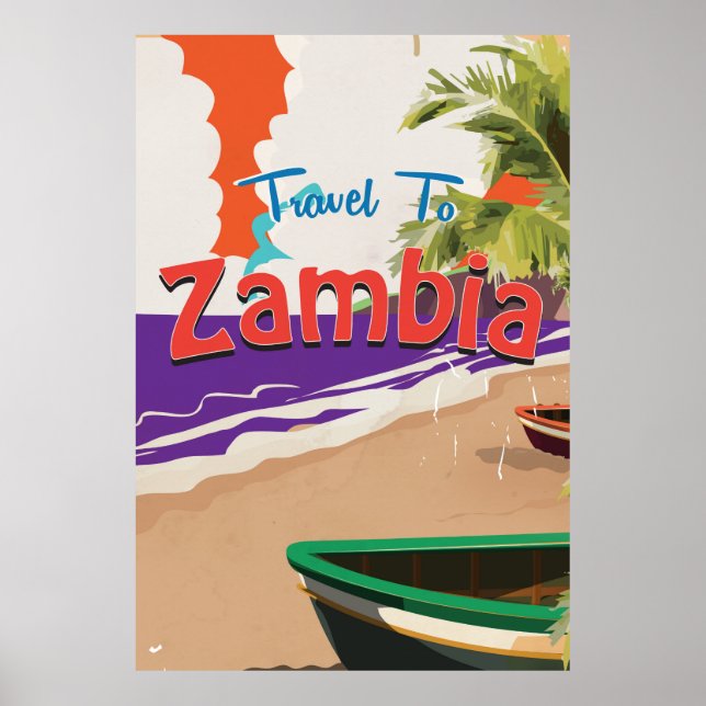 Zambia vintage resor poster (Framsidan)