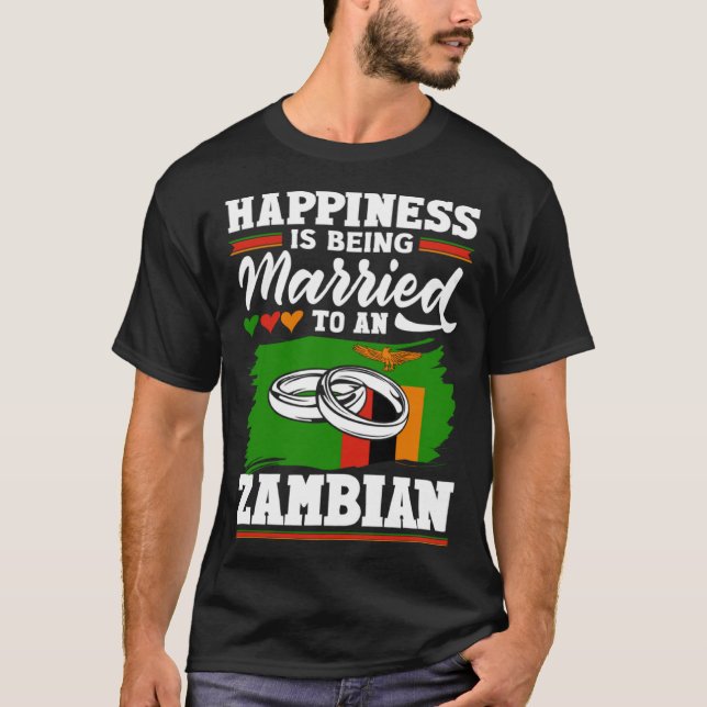 Zambia Zambia-Flagga har blivit gift med en T Shirt (Framsida)