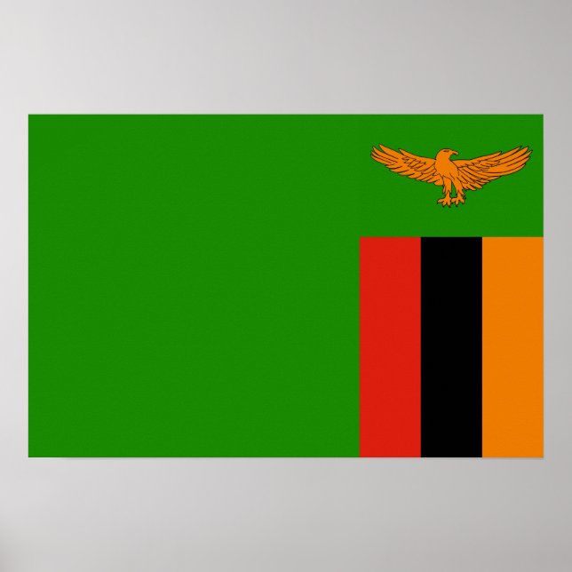 Zambia - Zambian Flagga Poster (Framsidan)