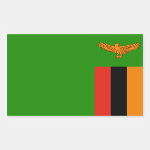 Zambia/Zambian-Flagga Rektangulärt Klistermärke
