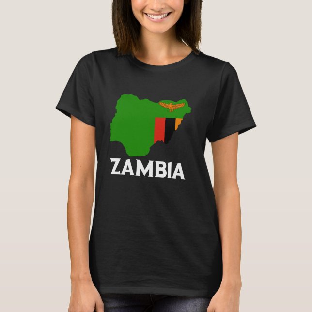 Zambia Zambian Pride Zambian Roots Map Zambian Fla T Shirt (Framsida)
