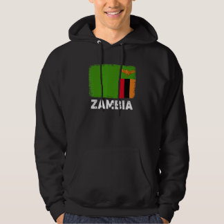 Zambiaflagga   Stöd zambiska människor Kvinnor Män Hoodie