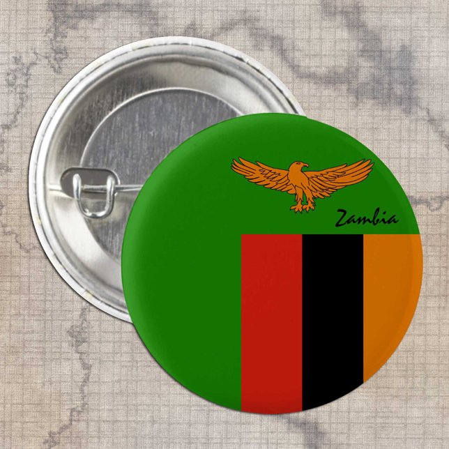Zambiaknapp, patriotisk zambiska Flagga mode Knapp (Skapare uppladdad)