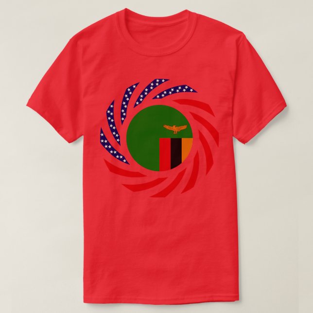 Zambian American Multinational Patriot Flagga Seri T Shirt (Design framsida)