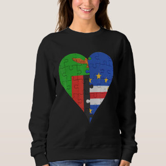 Zambian Cape Verdean Flagga Heart T Shirt