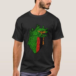 Zambian Flag Zambian Pride Zambia Heart Zambian Ro T Shirt