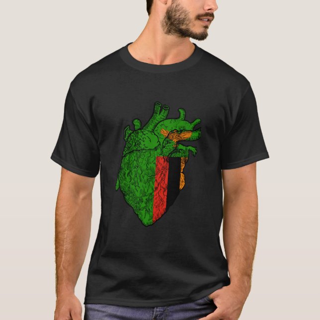 Zambian Flag Zambian Pride Zambia Heart Zambian Ro T Shirt (Framsida)