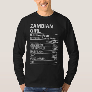 Zambian Girl Nutrition Facts Womens Zambia T Shirt