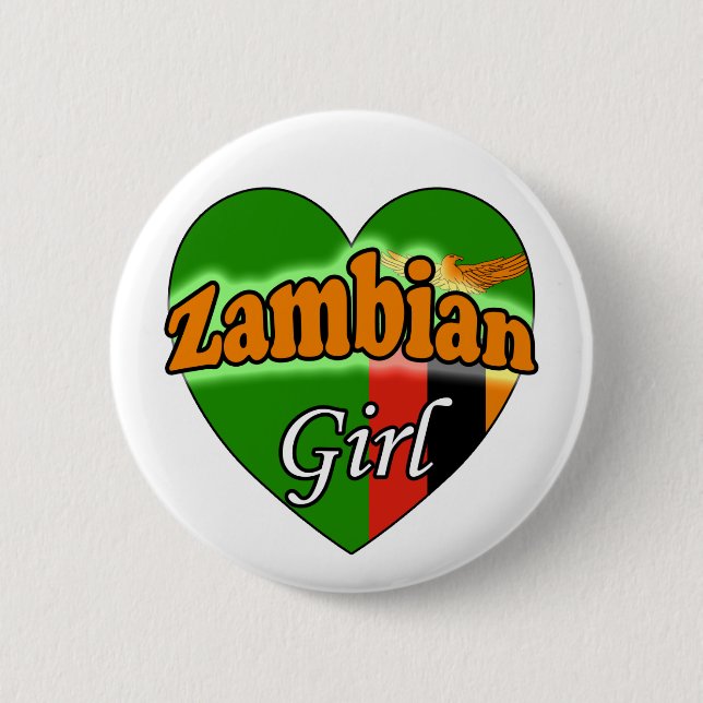 Zambian Girl Ronde Button 5,7 cm Knapp (Framsida)