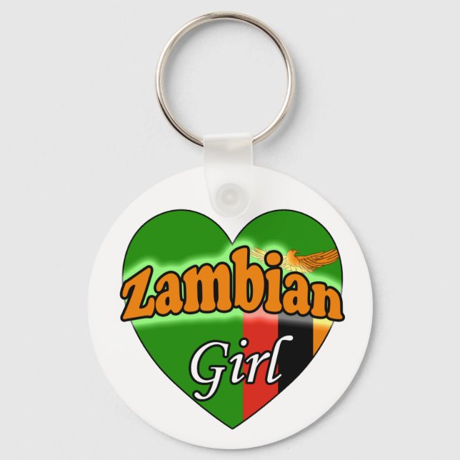 Zambian Girl Sleutelhanger Nyckelring (Framsida)