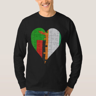 Zambian Ivorian Flagga Heart T Shirt
