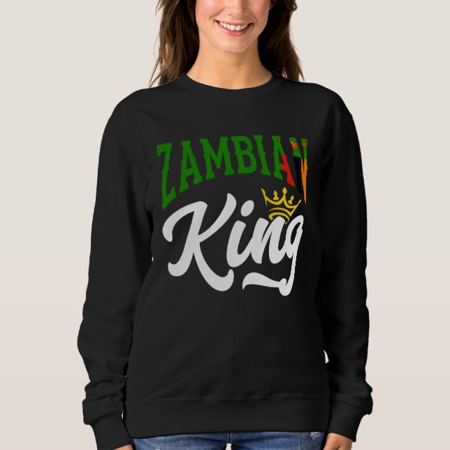 Zambian King Zambian Zambia Zambian Flag T Shirt (Framsida)