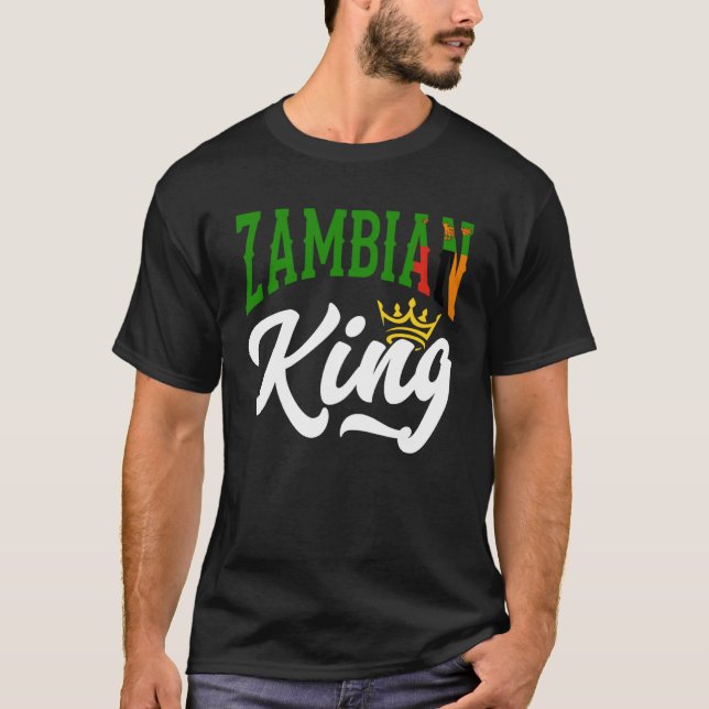 Zambian King Zambian Zambia Zambian Flag T Shirt (Framsida)