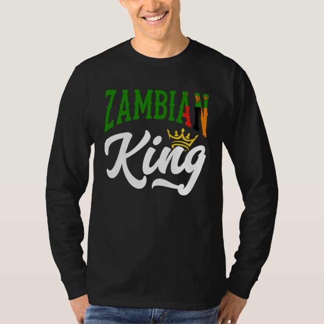 Zambian King Zambian Zambia Zambian Flag T Shirt (Framsida)