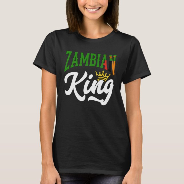 Zambian King Zambian Zambia Zambian Flag T Shirt (Framsida)
