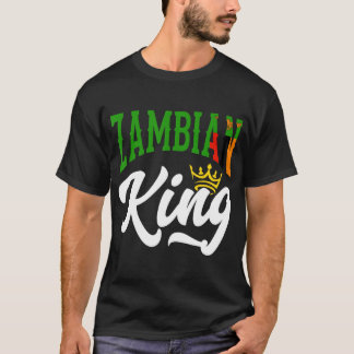 Zambian Kung Zambia Zambian Zambia Flagga T-Shirt 