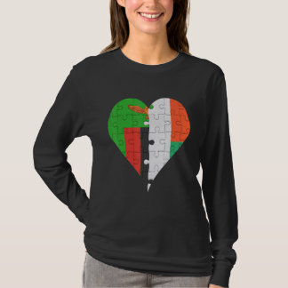 Zambian Malagasy Flagga Heart T Shirt