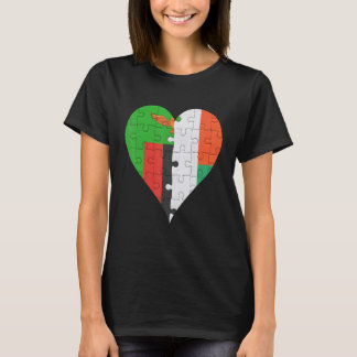 Zambian Malagasy Flagga Heart T Shirt