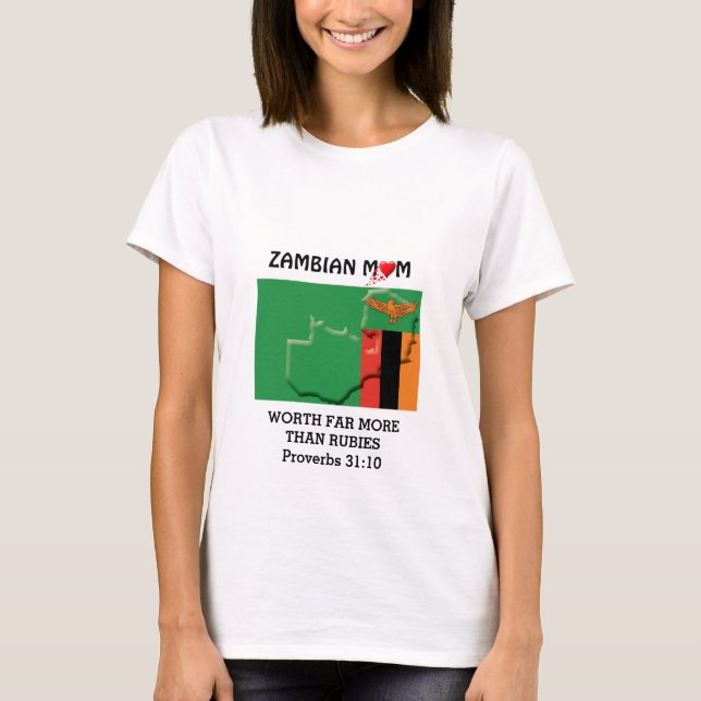 ZAMBIAN MAMMA värd mer än Rubies PROVERBS 31 T Shirt (Framsida)