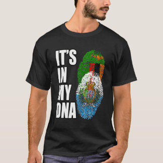 Zambian och Sammarinese Mix Heritage Dna Flagga T Shirt