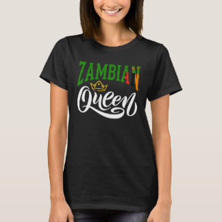 Zambian Queen Zambian Zambia Zambia Flagga T Shirt