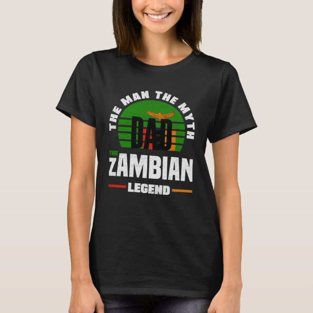 Zambian Zambia Zambian Flagga Fars dag T Shirt (Framsida)