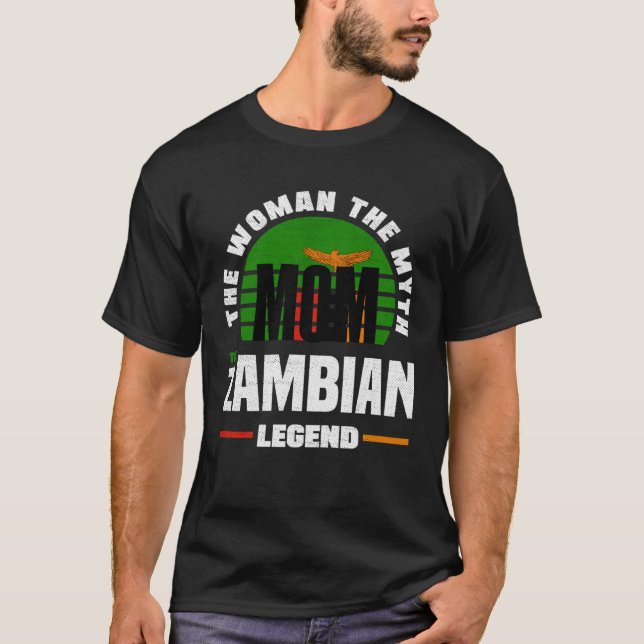 Zambian Zambia Zambian Flagga Mors dag T Shirt (Framsida)
