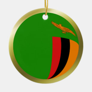 Zambias flaggprydnad julgransprydnad keramik